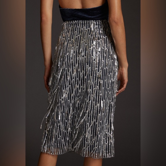 Maeve Sequined Fringe Midi Skirt - size 10 - NWT $180 - Picture 2 of 5